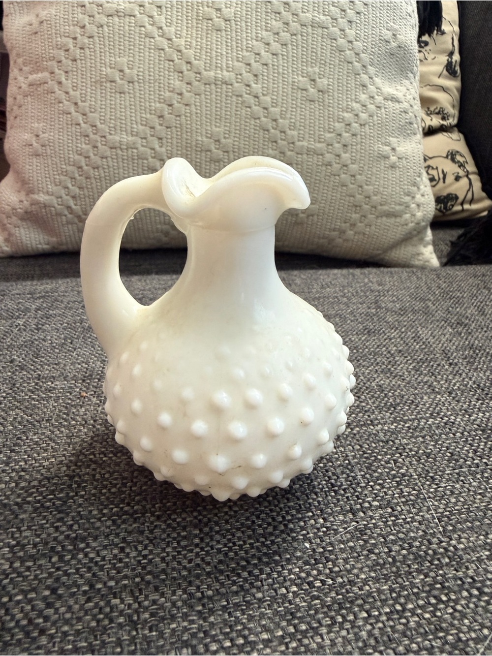 White Hobnail Milk Glass Pitcher
